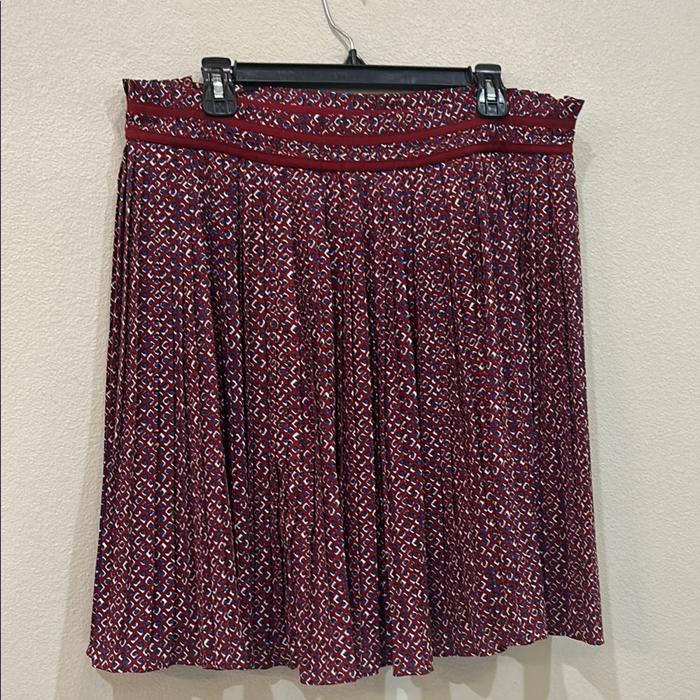 Banana Republic Red Pleated Skater Skirt